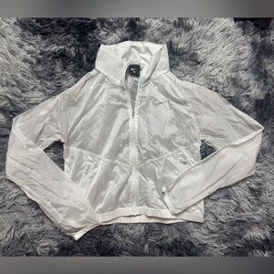 Nike White Cropped Rain Jacket